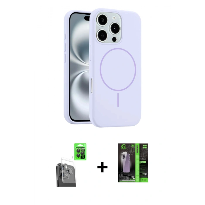 MARSİLYAN™- iPhone 16 Pro Max Kılıf Yankı Form Serisi - Şeffaf 360 Full Body Arka Koruyucu + Raze Metal Kamera Lens - SH