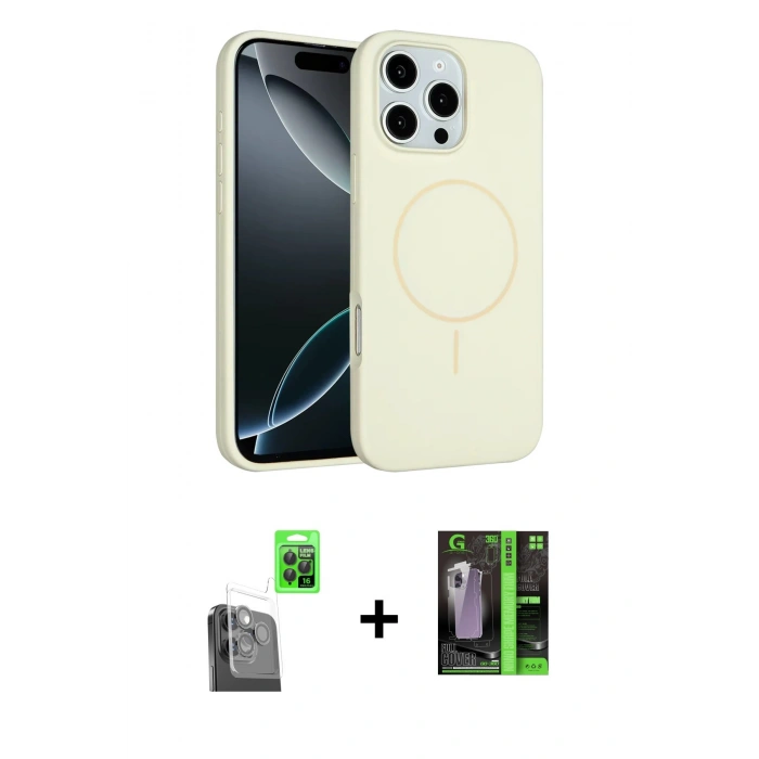 MARSİLYAN™- iPhone 16 Pro Max Kılıf Yankı Form Serisi - Şeffaf 360 Full Body Arka Koruyucu + Raze Metal Kamera Lens - SH