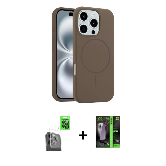 MARSİLYAN™- iPhone 16 Pro Max Kılıf Yankı Form Serisi - Şeffaf 360 Full Body Arka Koruyucu + Raze Metal Kamera Lens - SH