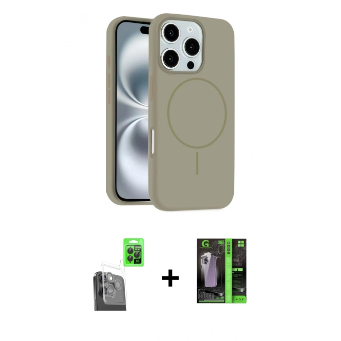 MARSİLYAN™- iPhone 16 Pro Max Kılıf Yankı Form Serisi - Şeffaf 360 Full Body Arka Koruyucu + Raze Metal Kamera Lens - SH