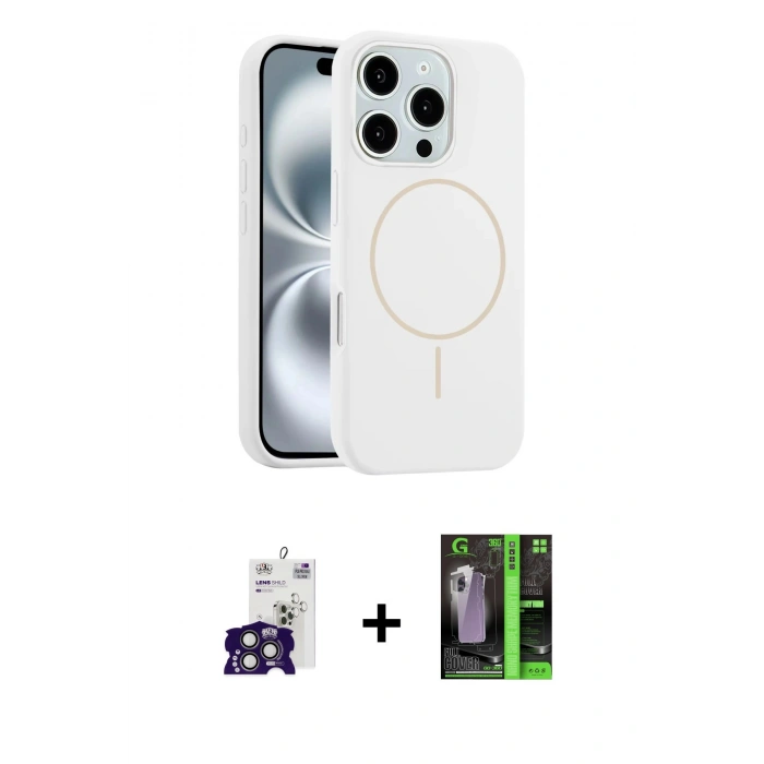 MARSİLYAN™- iPhone 16 Pro Max Kılıf Yankı Form Serisi - Şeffaf 360 Full Body Arka Koruyucu + Bilvis Titan Kamera Lens - TMGI