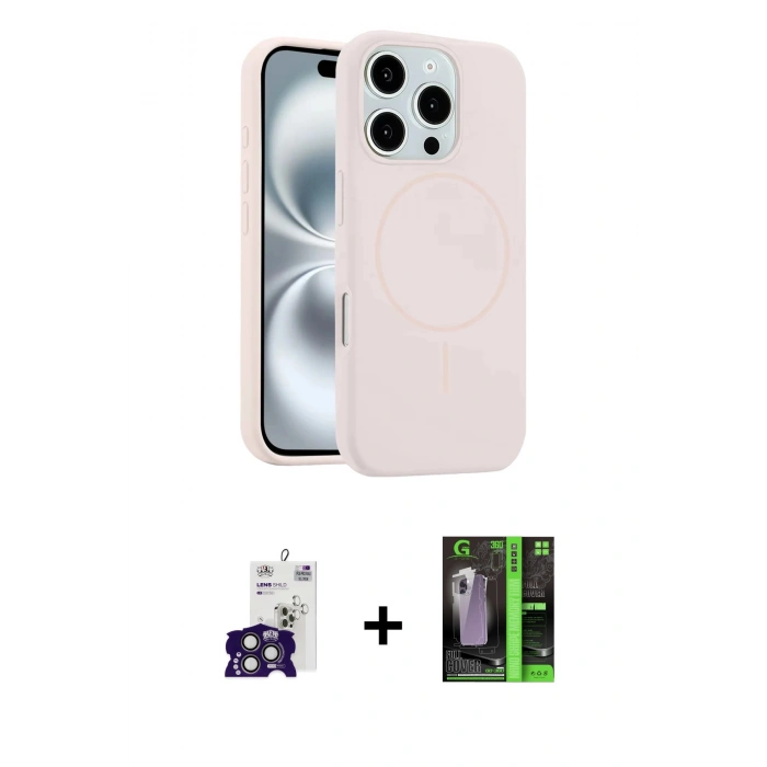 MARSİLYAN™- iPhone 16 Pro Max Kılıf Yankı Form Serisi - Şeffaf 360 Full Body Arka Koruyucu + Bilvis Titan Kamera Lens - TMGI