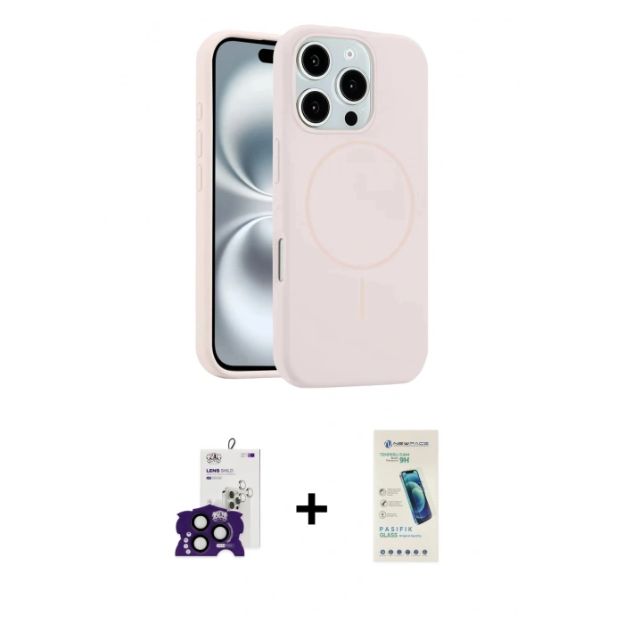 MARSİLYAN™- iPhone 16 Pro Max Kılıf Yankı Form Serisi - Şeffaf Pasifik Cam Ekran Koruyucu + Bilvis Titan Kamera Lens - SH