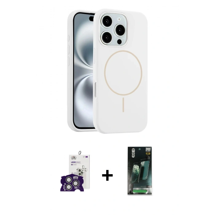 MARSİLYAN™- iPhone 16 Pro Max Kılıf Yankı Form Serisi - Siyah 360 Mat Full Body Arka Koruyucu + Bilvis Titan Kamera Lens - GS