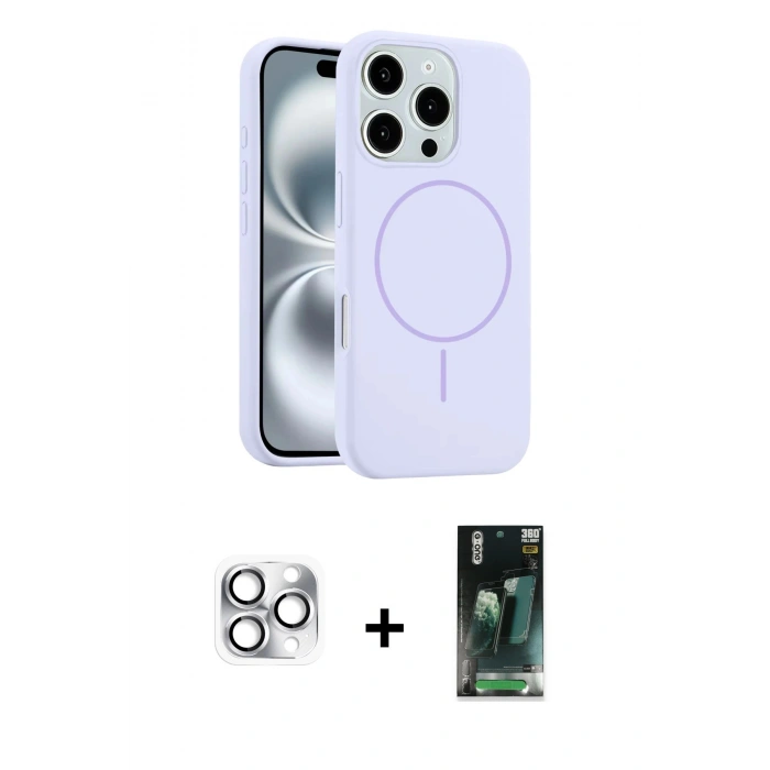 MARSİLYAN™- iPhone 16 Pro Max Kılıf Yankı Form Serisi - Siyah 360 Mat Full Body Arka Koruyucu + Pers Alüminyum Kamera Lens - GS