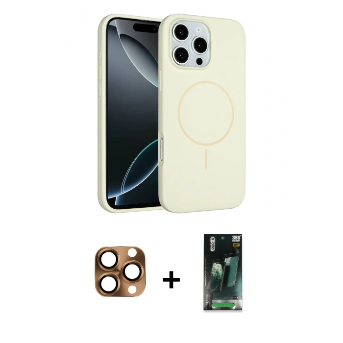 MARSİLYAN™- iPhone 16 Pro Max Kılıf Yankı Form Serisi - Siyah 360 Mat Full Body Arka Koruyucu + Pers Alüminyum Kamera Lens - CLTM