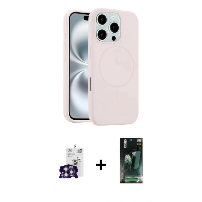MARSİLYAN™- iPhone 16 Pro Max Kılıf Yankı Form Serisi - Siyah 360 Mat Full Body Arka Koruyucu + Titanyum Gri Bilvis Titan Kamera Lens