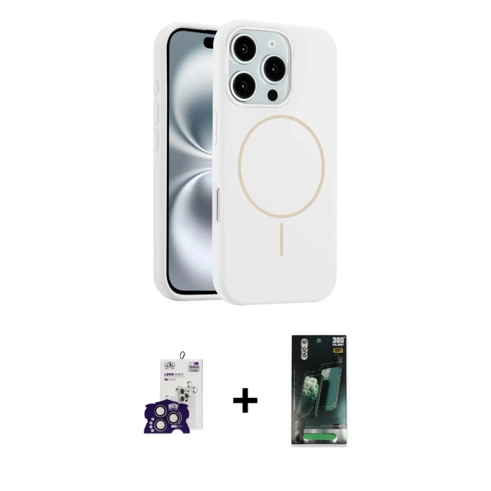 MARSİLYAN™- iPhone 16 Pro Max Kılıf Yankı Form Serisi - Siyah 360 Mat Full Body Arka Koruyucu + Titanyum Gri Bilvis Titan Kamera Lens