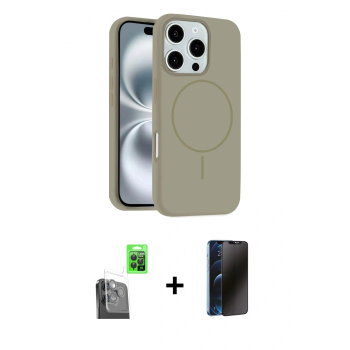 MARSİLYAN™- iPhone 16 Pro Max Kılıf Yankı Form Serisi - Siyah 3D Antistatik Hayalet Cam Ekran Koruyucu + Raze Metal Kamera Lens - SH