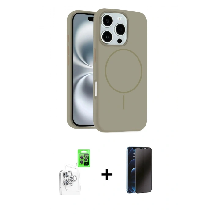 MARSİLYAN™- iPhone 16 Pro Max Kılıf Yankı Form Serisi - Siyah 3D Antistatik Hayalet Cam Ekran Koruyucu + Raze Metal Kamera Lens - BZ