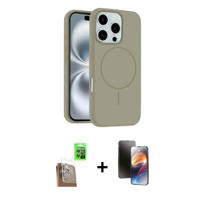 MARSİLYAN™- iPhone 16 Pro Max Kılıf Yankı Form Serisi - Siyah 3D Antistatik Mat Seramik Nano Ekran Koruyucu + Raze Metal Kamera Lens - CLTM