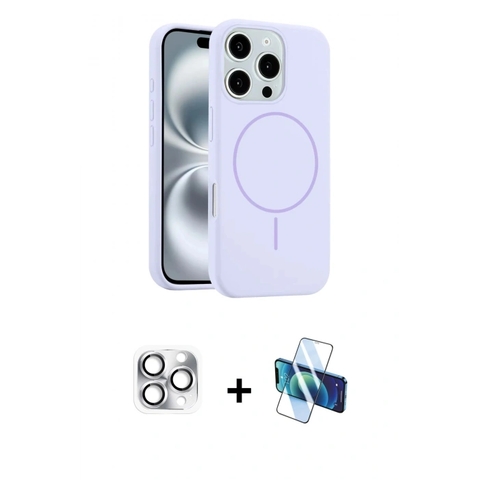 MARSİLYAN™- iPhone 16 Pro Max Kılıf Yankı Form Serisi - Siyah 3D Antistatik Seramik Nano Ekran Koruyucu + Pers Alüminyum Kamera Lens - GS