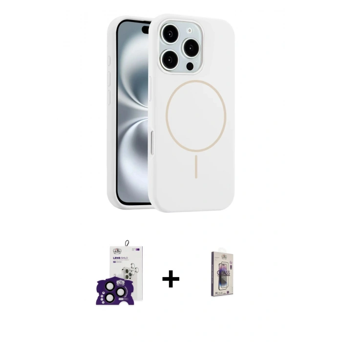 MARSİLYAN™- iPhone 16 Pro Max Kılıf Yankı Form Serisi - Siyah Bilvis 3D Cam Ekran Koruyucu + Siyah Bilvis Titan Kamera Lens