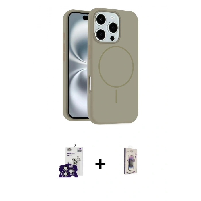 MARSİLYAN™- iPhone 16 Pro Max Kılıf Yankı Form Serisi - Siyah Bilvis 3D Cam Ekran Koruyucu + Bilvis Titan Kamera Lens - TMGI