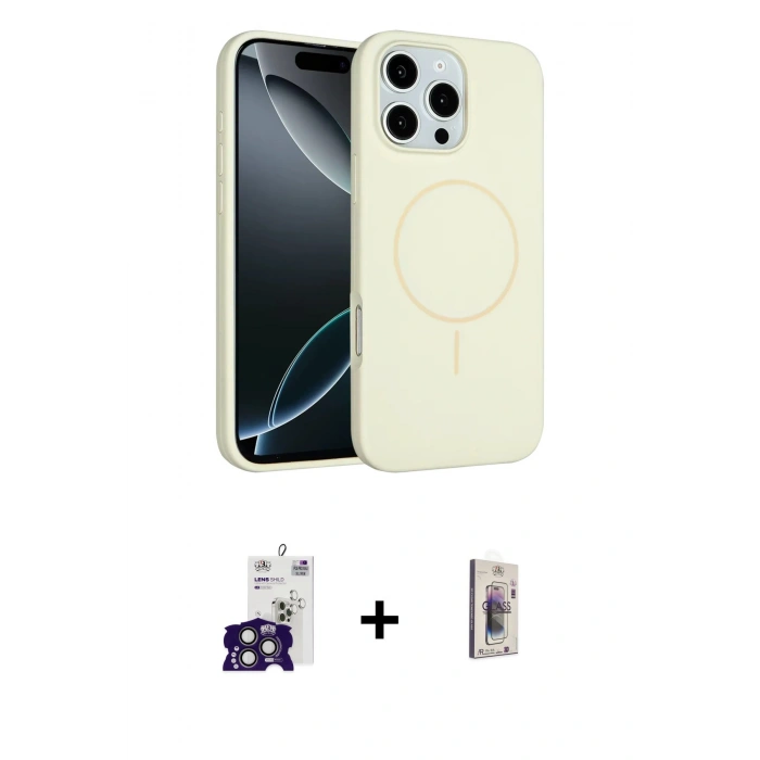 MARSİLYAN™- iPhone 16 Pro Max Kılıf Yankı Form Serisi - Siyah Bilvis 3D Cam Ekran Koruyucu + Bilvis Titan Kamera Lens - TMGI