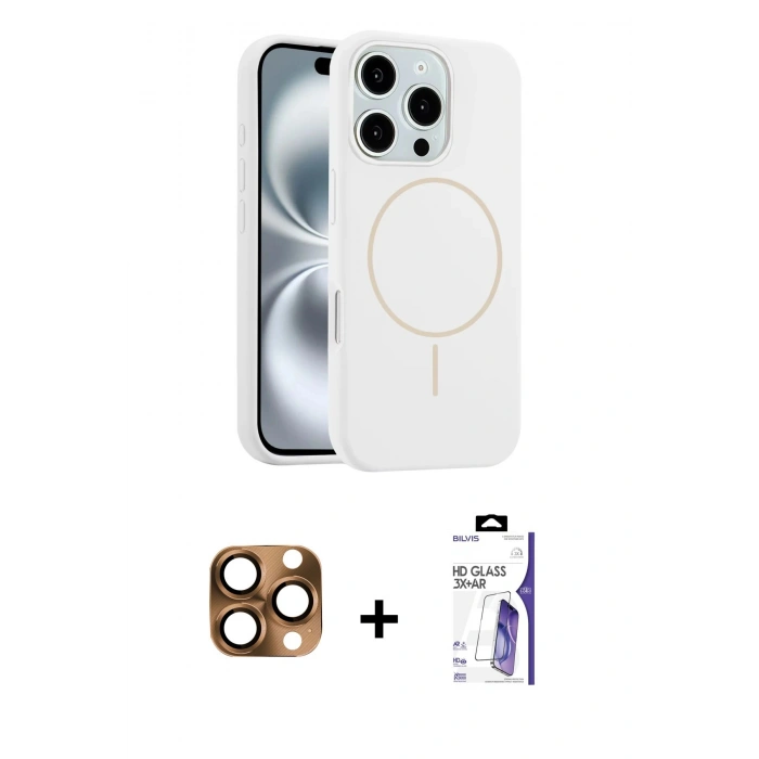 MARSİLYAN™- iPhone 16 Pro Max Kılıf Yankı Form Serisi - Siyah Bilvis 3X AR HD Cam Ekran Koruyucu + Pers Alüminyum Kamera Lens - CLTM