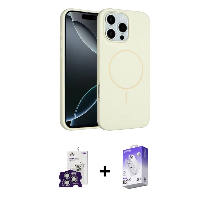 MARSİLYAN™- iPhone 16 Pro Max Kılıf Yankı Form Serisi - Siyah Bilvis 5in1 3D Magic Cam Ekran Koruyucu + Bilvis Titan Kamera Lens - GS