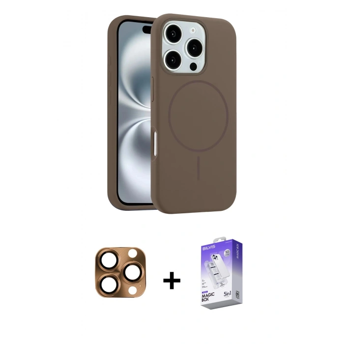 MARSİLYAN™- iPhone 16 Pro Max Kılıf Yankı Form Serisi - Siyah Bilvis 5in1 3D Magic Cam Ekran Koruyucu + Pers Alüminyum Kamera Lens - CLTM