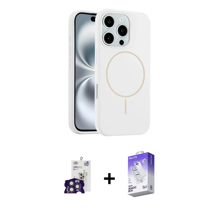 MARSİLYAN™- iPhone 16 Pro Max Kılıf Yankı Form Serisi - Siyah Bilvis 5in1 3D Magic Cam Ekran Koruyucu + Bilvis Titan Kamera Lens - TMGI