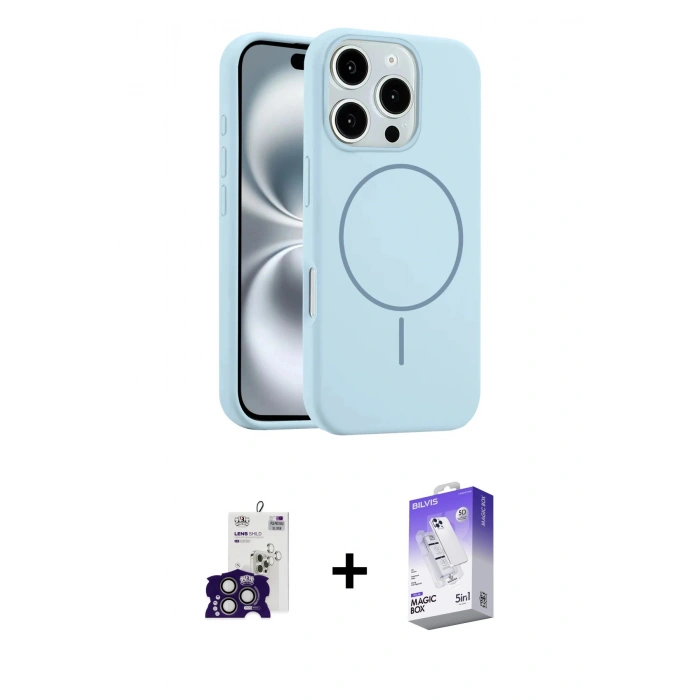 MARSİLYAN™- iPhone 16 Pro Max Kılıf Yankı Form Serisi - Siyah Bilvis 5in1 3D Magic Cam Ekran Koruyucu + Bilvis Titan Kamera Lens - TMGI