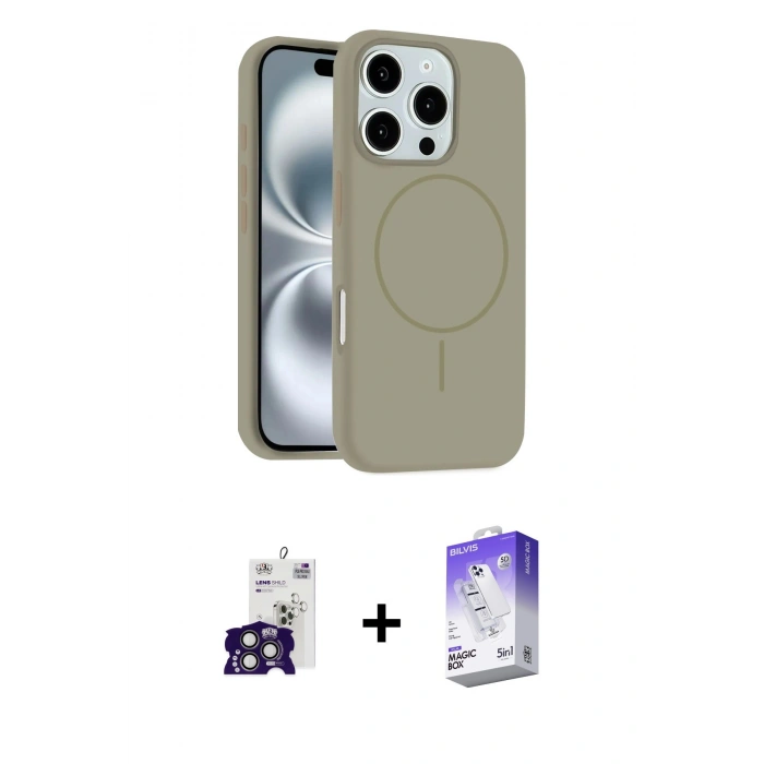 MARSİLYAN™- iPhone 16 Pro Max Kılıf Yankı Form Serisi - Siyah Bilvis 5in1 3D Magic Cam Ekran Koruyucu + Bilvis Titan Kamera Lens - TMGI
