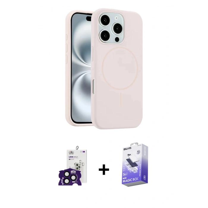 MARSİLYAN™- iPhone 16 Pro Max Kılıf Yankı Form Serisi - Siyah Bilvis 5in1 5D Magic Hayalet Cam Ekran Koruyucu + Bilvis Titan Kamera Lens - SH