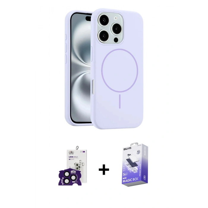 MARSİLYAN™- iPhone 16 Pro Max Kılıf Yankı Form Serisi - Siyah Bilvis 5in1 5D Magic Hayalet Cam Ekran Koruyucu + Bilvis Titan Kamera Lens - SH
