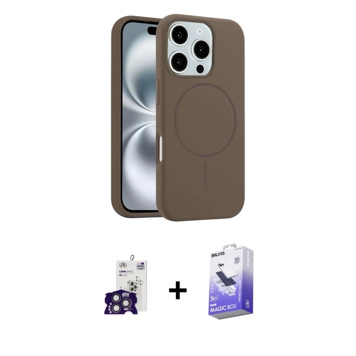 MARSİLYAN™- iPhone 16 Pro Max Kılıf Yankı Form Serisi - Siyah Bilvis 5in1 5D Magic Hayalet Cam Ekran Koruyucu + Titanyum Gri Bilvis Titan Kamera Lens