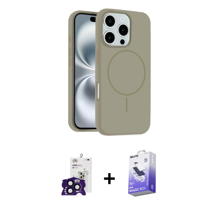 MARSİLYAN™- iPhone 16 Pro Max Kılıf Yankı Form Serisi - Siyah Bilvis 5in1 5D Magic Hayalet Cam Ekran Koruyucu + Bilvis Titan Kamera Lens - SH