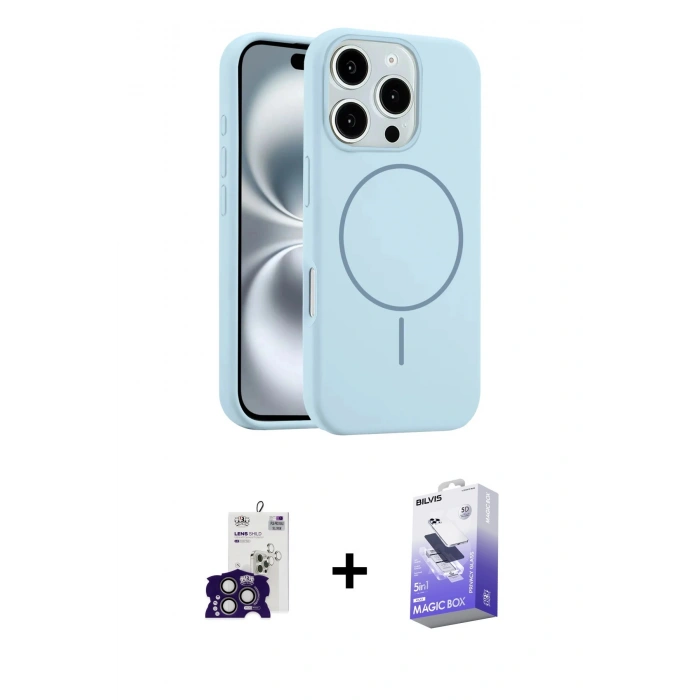 MARSİLYAN™- iPhone 16 Pro Max Kılıf Yankı Form Serisi - Siyah Bilvis 5in1 5D Magic Hayalet Cam Ekran Koruyucu + Titanyum Gri Bilvis Titan Kamera Lens