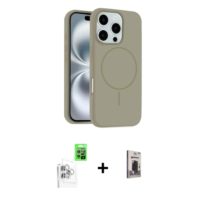 MARSİLYAN™- iPhone 16 Pro Max Kılıf Yankı Form Serisi - Siyah Bilvis Hayalet Cam Ekran Koruyucu + Raze Metal Kamera Lens - BZ