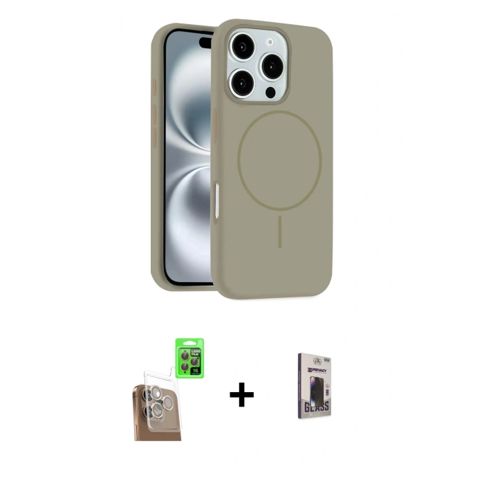 MARSİLYAN™- iPhone 16 Pro Max Kılıf Yankı Form Serisi - Siyah Bilvis Hayalet Cam Ekran Koruyucu + Raze Metal Kamera Lens - CLTM