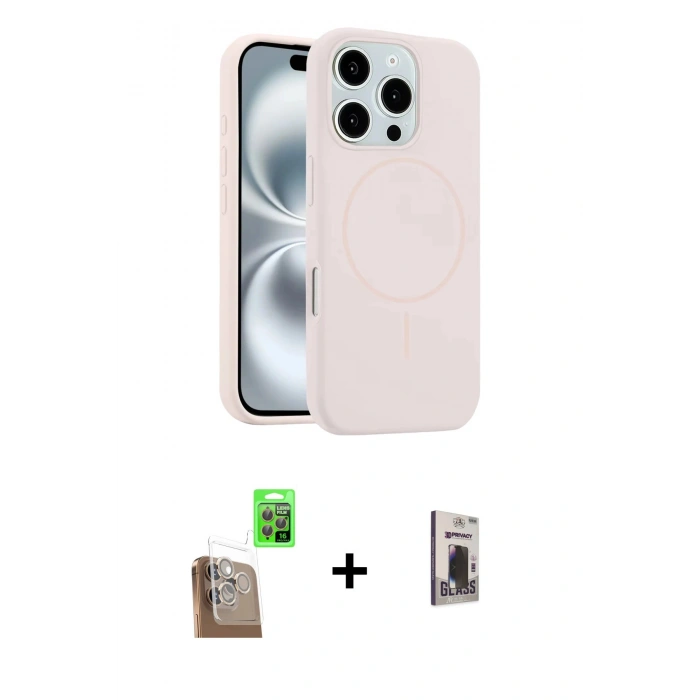 MARSİLYAN™- iPhone 16 Pro Max Kılıf Yankı Form Serisi - Siyah Bilvis Hayalet Cam Ekran Koruyucu + Raze Metal Kamera Lens - CLTM