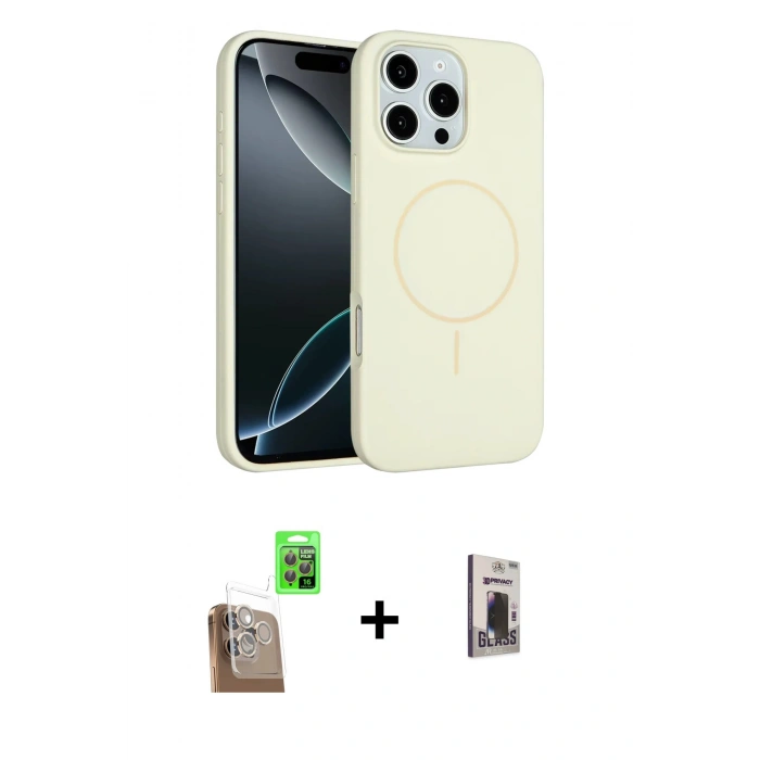 MARSİLYAN™- iPhone 16 Pro Max Kılıf Yankı Form Serisi - Siyah Bilvis Hayalet Cam Ekran Koruyucu + Raze Metal Kamera Lens - CLTM