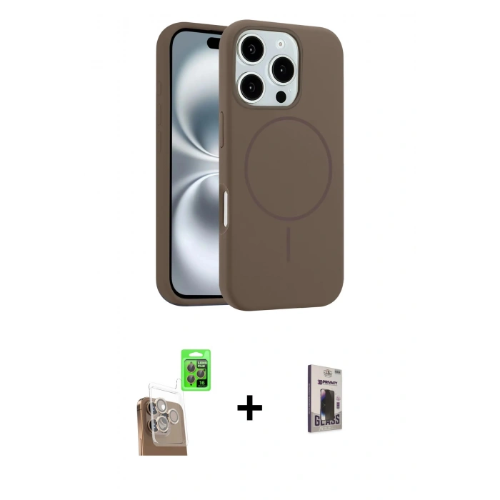 MARSİLYAN™- iPhone 16 Pro Max Kılıf Yankı Form Serisi - Siyah Bilvis Hayalet Cam Ekran Koruyucu + Raze Metal Kamera Lens - CLTM