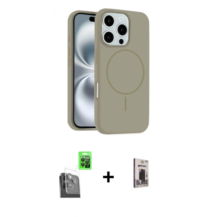MARSİLYAN™- iPhone 16 Pro Max Kılıf Yankı Form Serisi - Siyah Bilvis Hayalet Cam Ekran Koruyucu + Raze Metal Kamera Lens - SH
