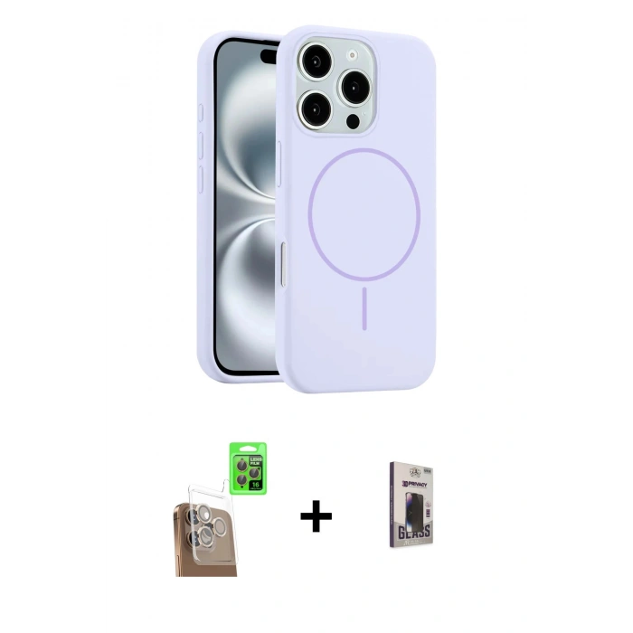 MARSİLYAN™- iPhone 16 Pro Max Kılıf Yankı Form Serisi - Siyah Bilvis Hayalet Cam Ekran Koruyucu + Raze Metal Kamera Lens - CLTM