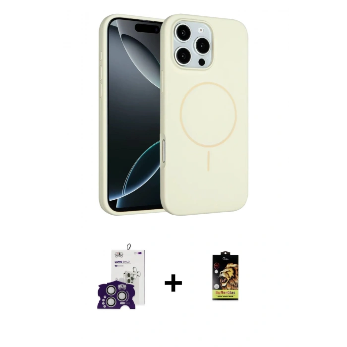 MARSİLYAN™- iPhone 16 Pro Max Kılıf Yankı Form Serisi - Siyah Buffer Cam Ekran Koruyucu + Bilvis Titan Kamera Lens - GS