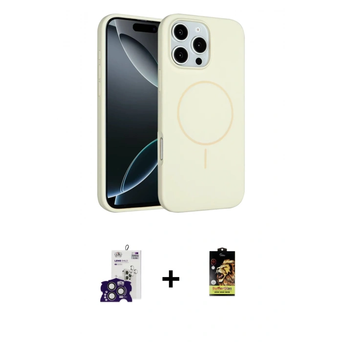 MARSİLYAN™- iPhone 16 Pro Max Kılıf Yankı Form Serisi - Siyah Buffer Cam Ekran Koruyucu + Titanyum Gri Bilvis Titan Kamera Lens