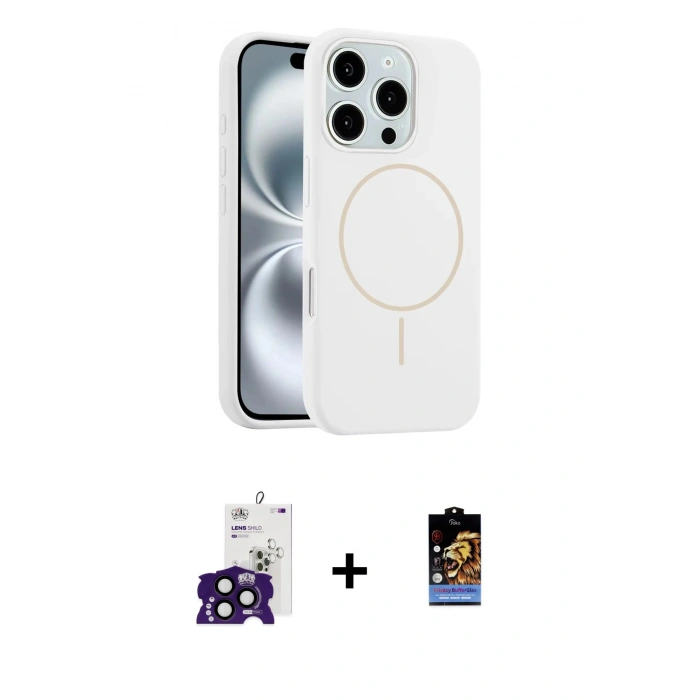 MARSİLYAN™- iPhone 16 Pro Max Kılıf Yankı Form Serisi - Siyah Buffer Hayalet Cam Ekran Koruyucu + Bilvis Titan Kamera Lens - SH