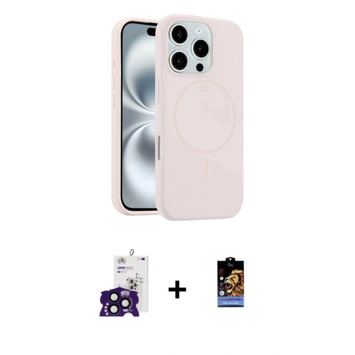 MARSİLYAN™- iPhone 16 Pro Max Kılıf Yankı Form Serisi - Siyah Buffer Hayalet Cam Ekran Koruyucu + Bilvis Titan Kamera Lens - SH