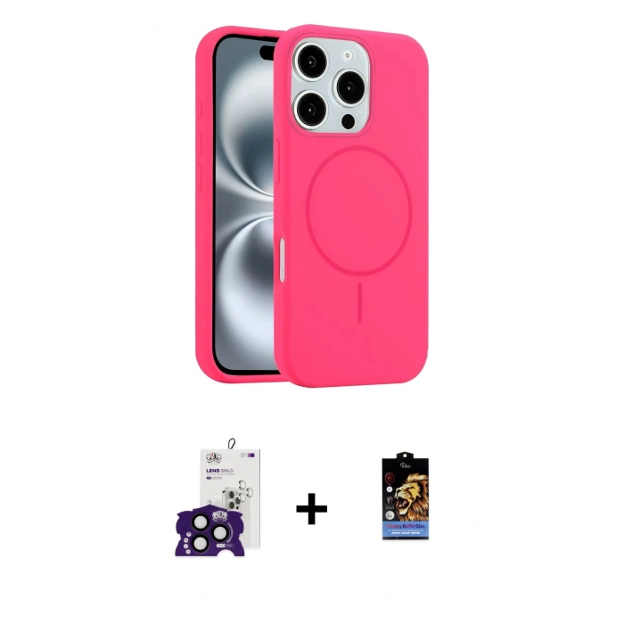 MARSİLYAN™- iPhone 16 Pro Max Kılıf Yankı Form Serisi - Siyah Buffer Hayalet Cam Ekran Koruyucu + Bilvis Titan Kamera Lens - SH