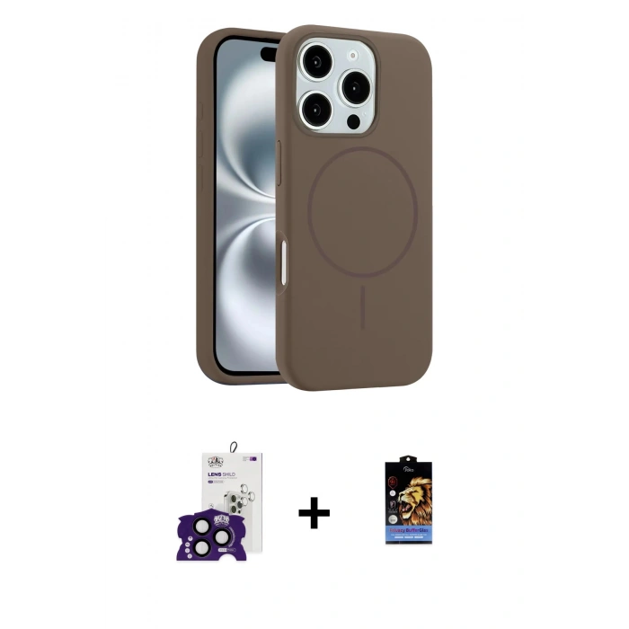MARSİLYAN™- iPhone 16 Pro Max Kılıf Yankı Form Serisi - Siyah Buffer Hayalet Cam Ekran Koruyucu + Bilvis Titan Kamera Lens - SH