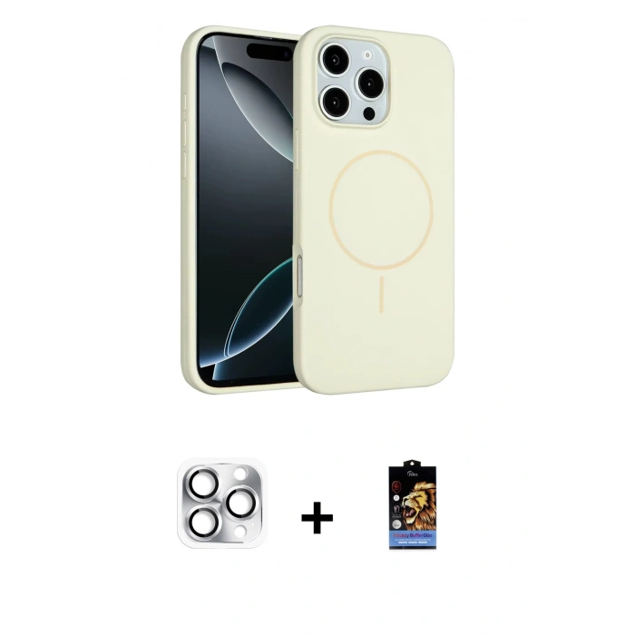 MARSİLYAN™- iPhone 16 Pro Max Kılıf Yankı Form Serisi - Siyah Buffer Hayalet Cam Ekran Koruyucu + Pers Alüminyum Kamera Lens - GS