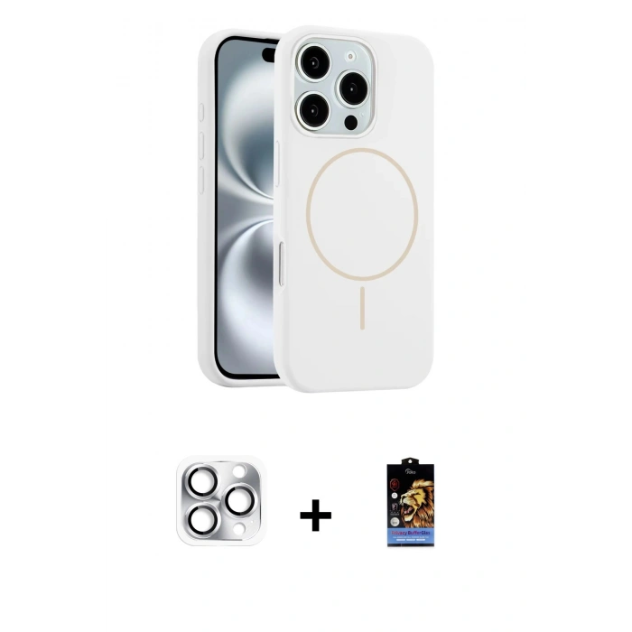 MARSİLYAN™- iPhone 16 Pro Max Kılıf Yankı Form Serisi - Siyah Buffer Hayalet Cam Ekran Koruyucu + Pers Alüminyum Kamera Lens - GS