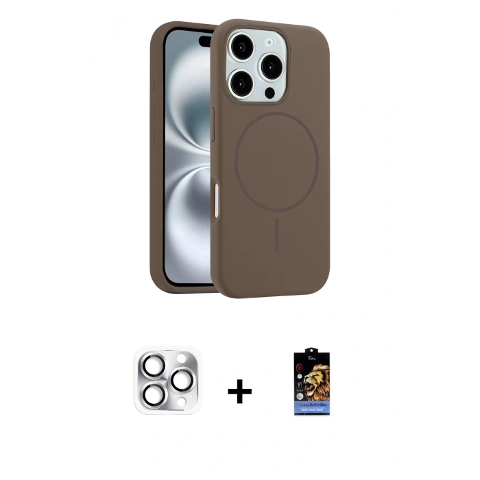 MARSİLYAN™- iPhone 16 Pro Max Kılıf Yankı Form Serisi - Siyah Buffer Hayalet Cam Ekran Koruyucu + Pers Alüminyum Kamera Lens - GS