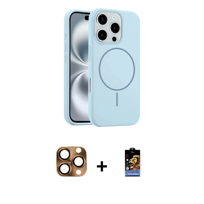 MARSİLYAN™- iPhone 16 Pro Max Kılıf Yankı Form Serisi - Siyah Buffer Hayalet Cam Ekran Koruyucu + Pers Alüminyum Kamera Lens - CLTM