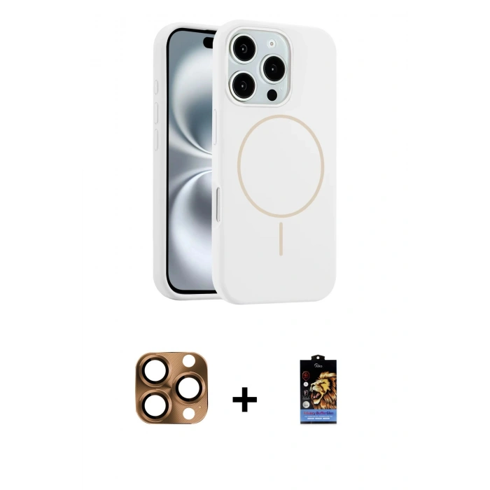 MARSİLYAN™- iPhone 16 Pro Max Kılıf Yankı Form Serisi - Siyah Buffer Hayalet Cam Ekran Koruyucu + Pers Alüminyum Kamera Lens - CLTM