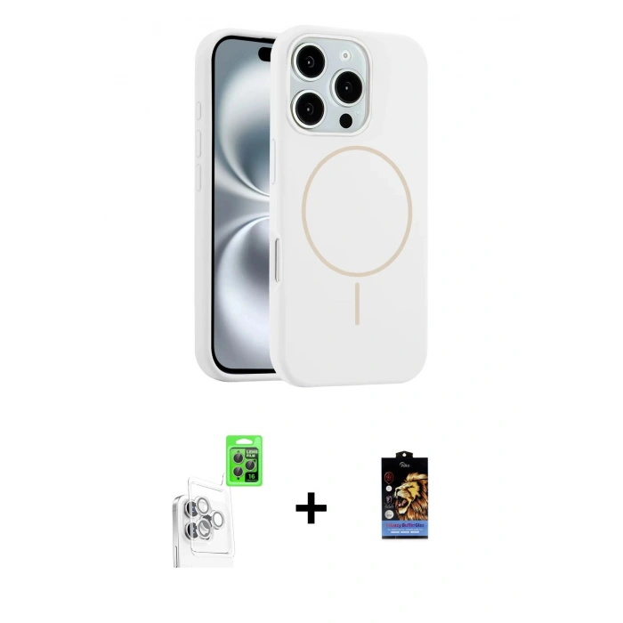 MARSİLYAN™- iPhone 16 Pro Max Kılıf Yankı Form Serisi - Siyah Buffer Hayalet Cam Ekran Koruyucu + Raze Metal Kamera Lens - BZ