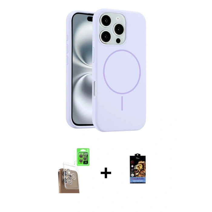 MARSİLYAN™- iPhone 16 Pro Max Kılıf Yankı Form Serisi - Siyah Buffer Hayalet Cam Ekran Koruyucu + Raze Metal Kamera Lens - CLTM